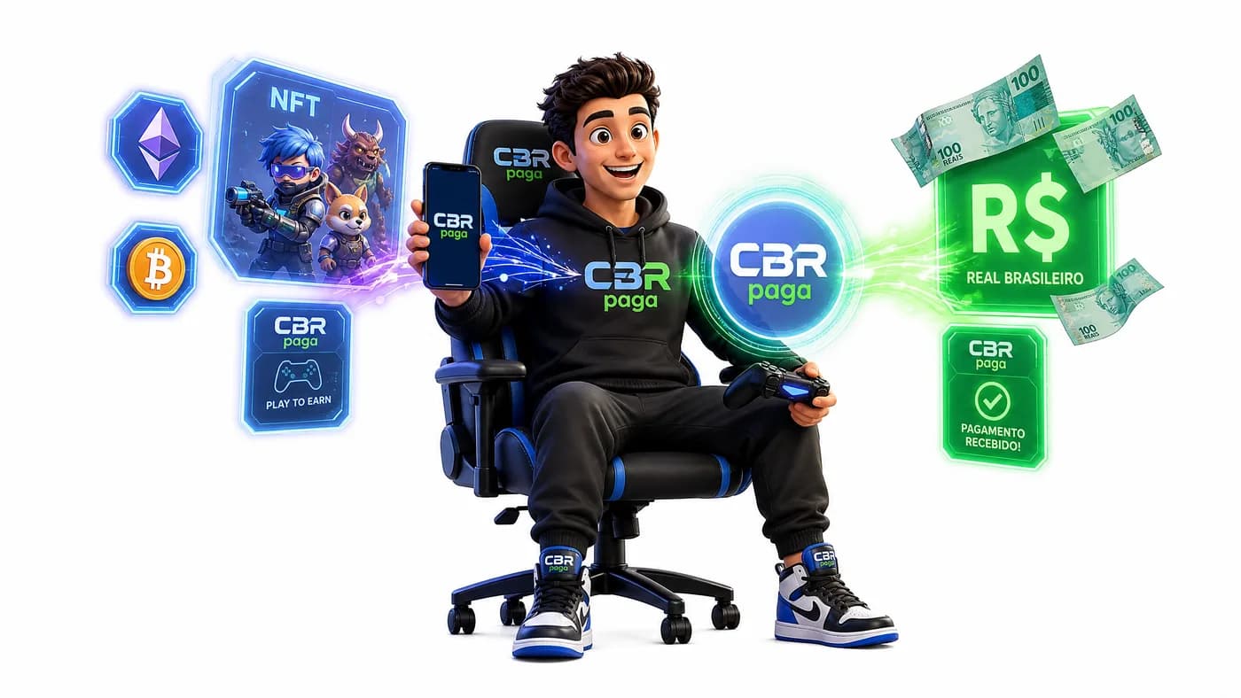 Gamer recebendo premiação digital convertida para reais.